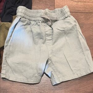 Basic Elastic Waist Cotton Shorts - Light Gray